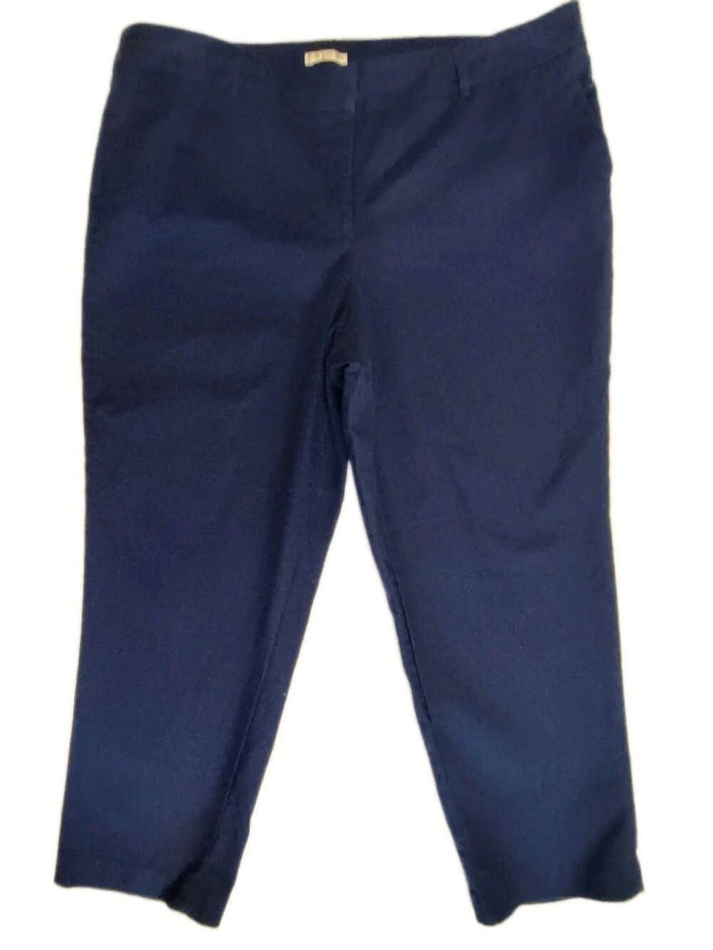 Dalia Collection Pants Womens 16W Royal Blue Straight Twill Stretch Pockets Zip